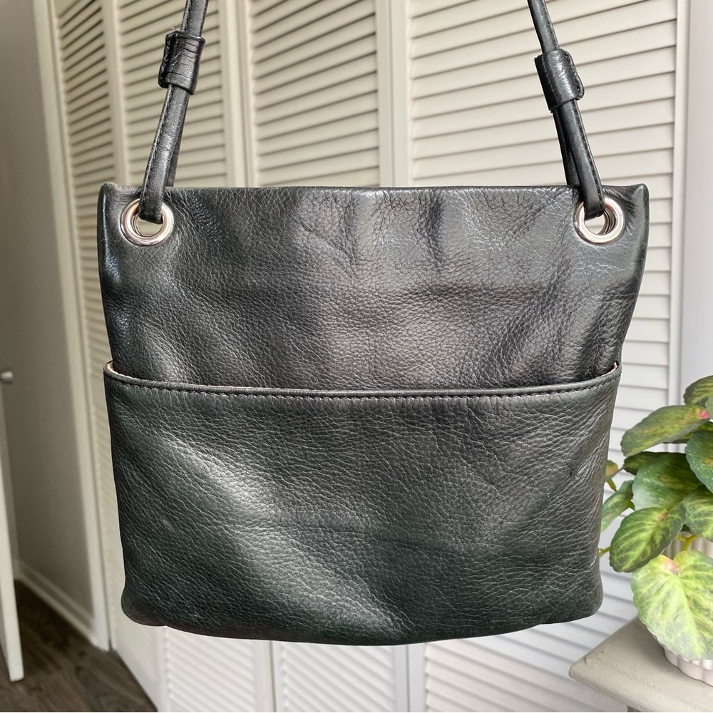 Margot Small Black Leather Crossbody Bag